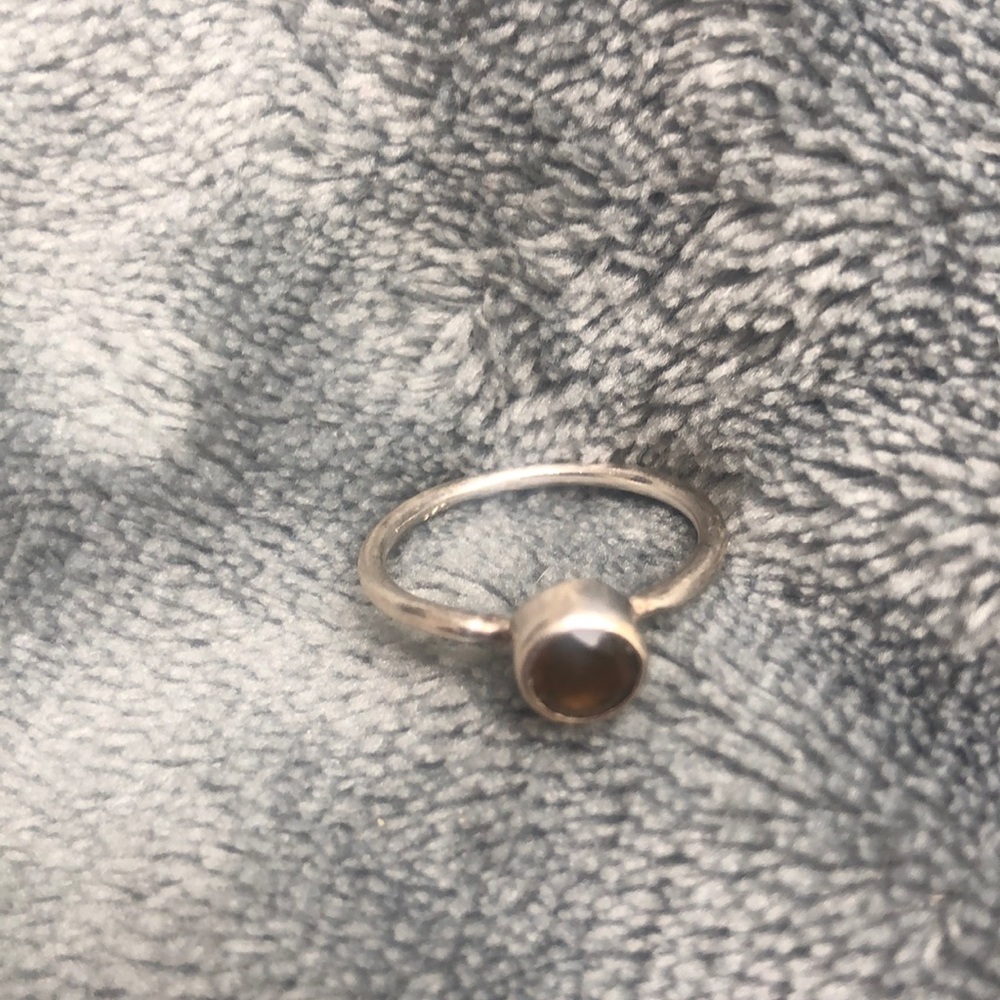 Simple Small Brown Stone Silver 925 - image 2